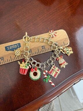 Vintage Bloomingdales Christmas Charm Bracelet 1970's-80's